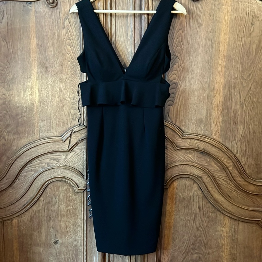 Aidan Mattox Peplum Scuba Crepe Cocktail Dress